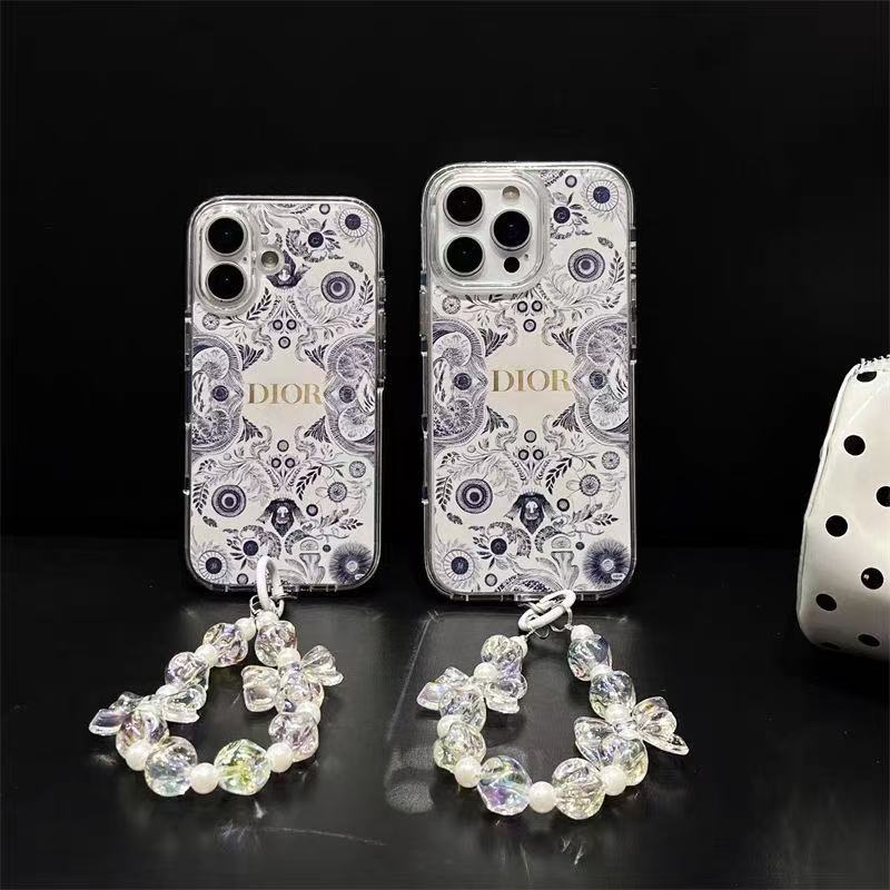 Custodia per telefono con catena trasparente e fresca per iPhone