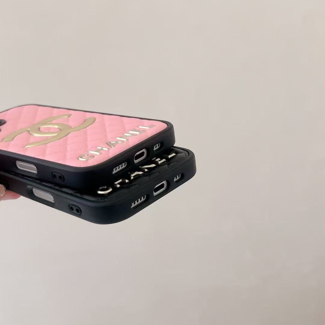 Custodia per telefono dorata alla moda per iPhone