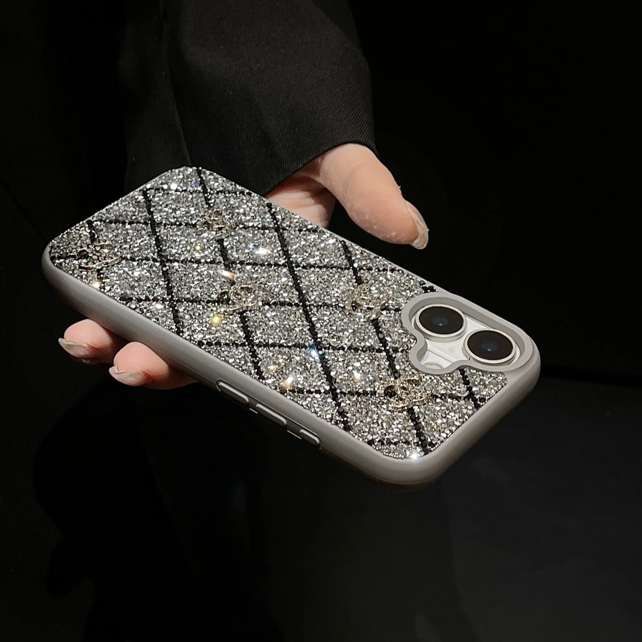 Custodia per telefono con strass e diamanti per iPhone
