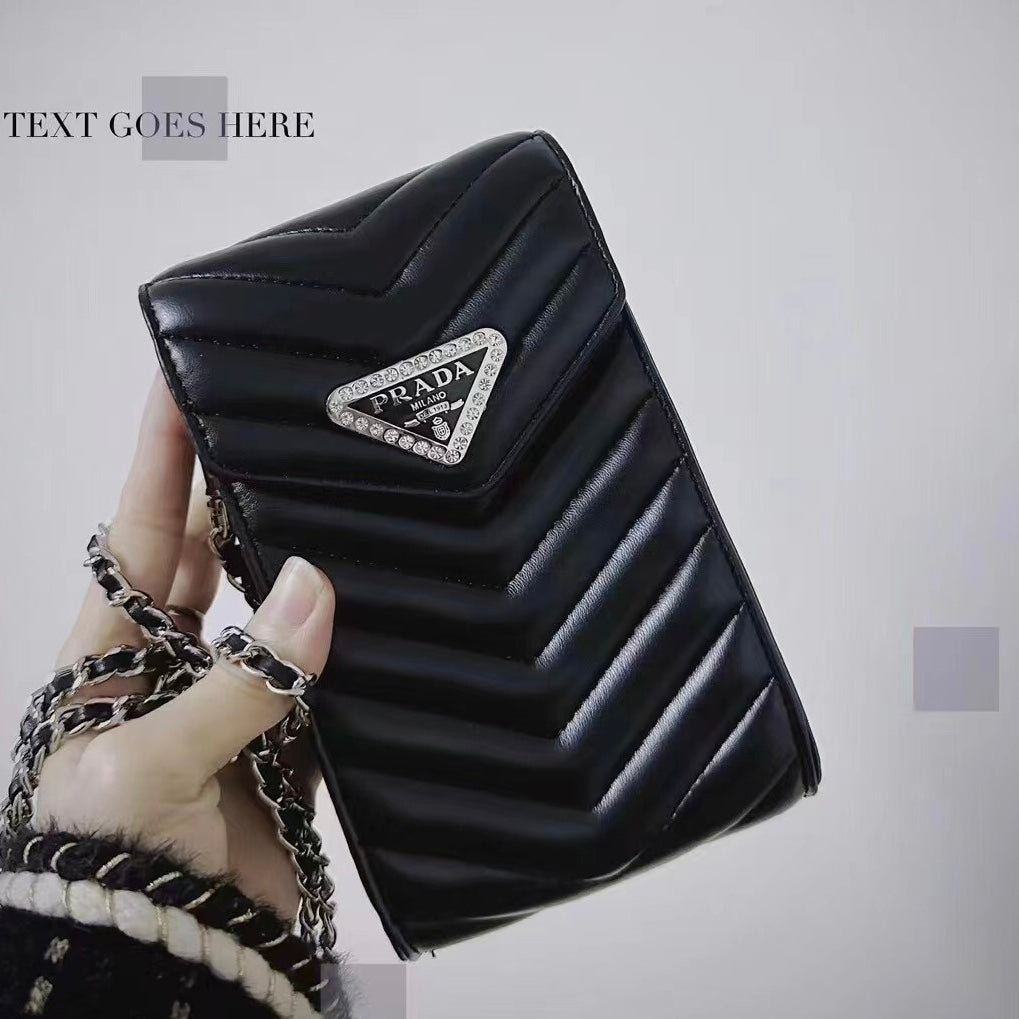 Borsa per telefono con design Bling nero