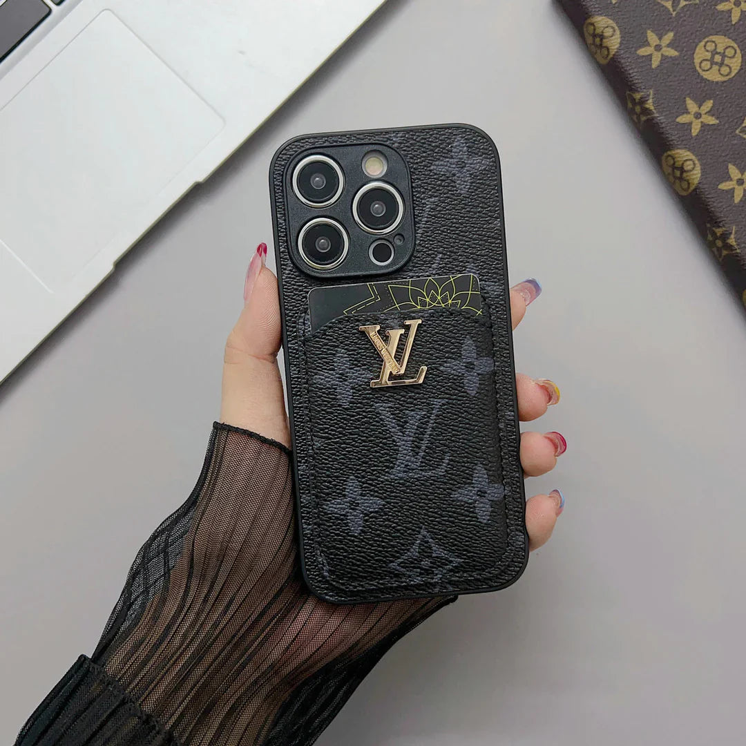 Custodia per telefono alla moda con porta carte per iPhone