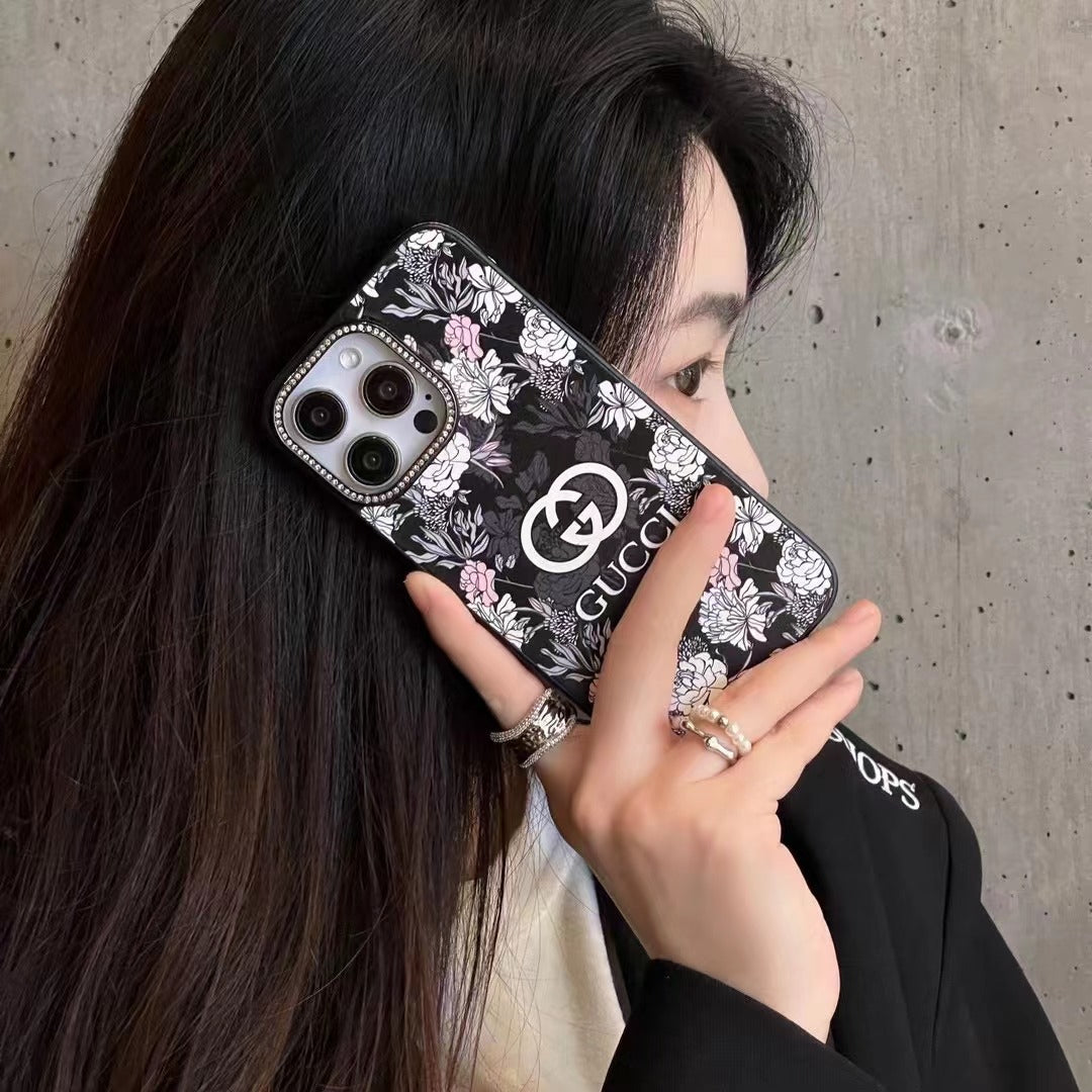 Custodia per telefono con design floreale per iPhone