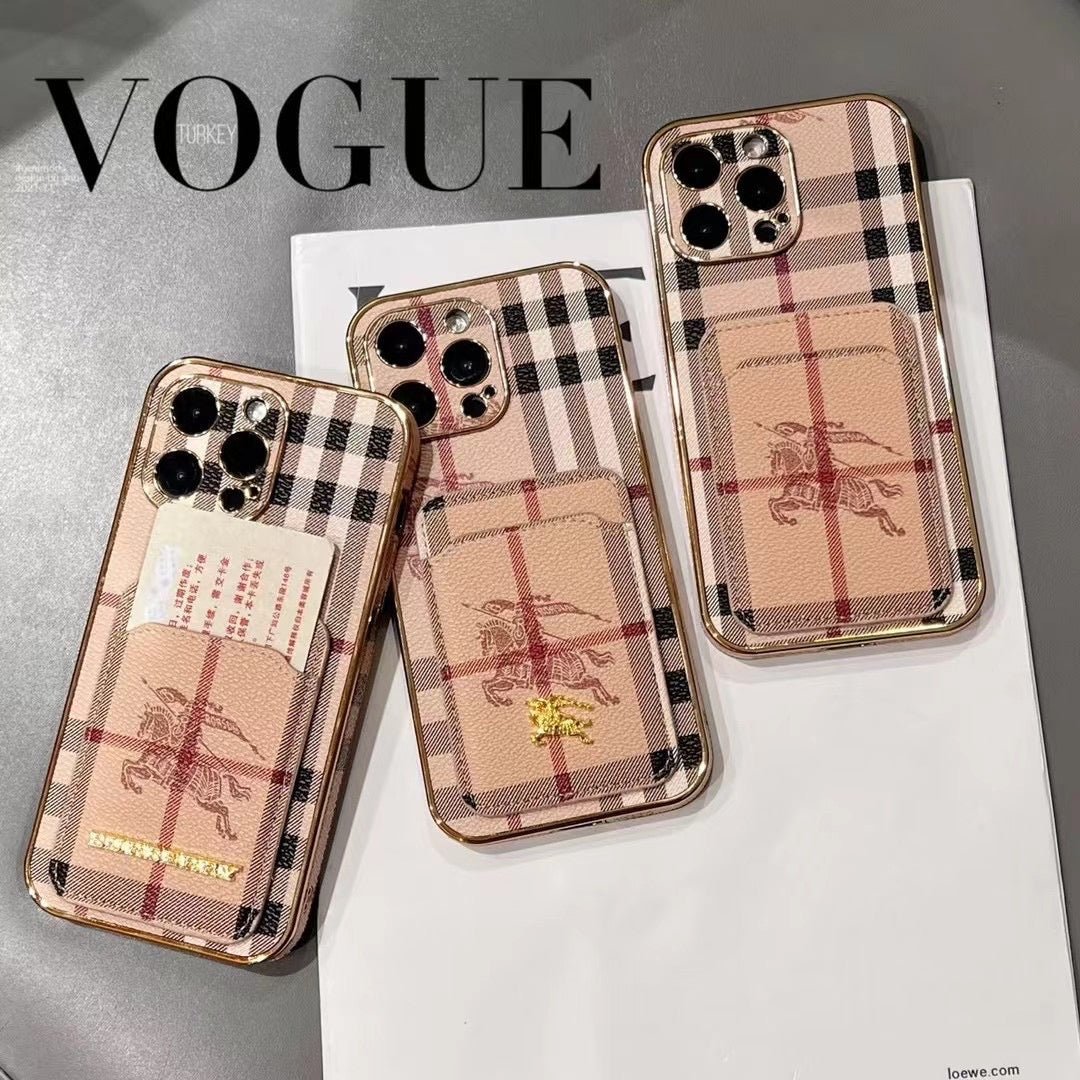 Custodia per telefono alla moda dorata per iPhone