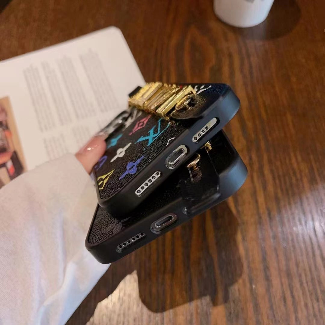 Étui Galaxy avec bracelet doré pour Samsung