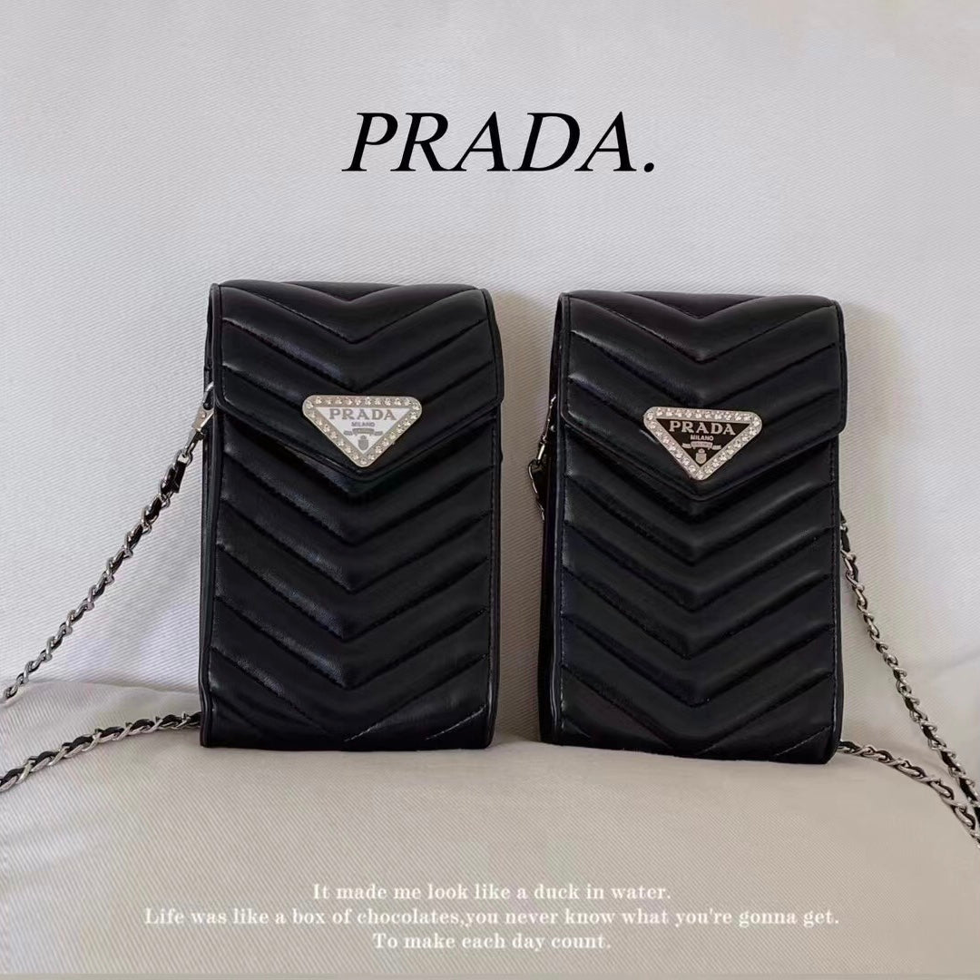 Borsa per telefono con design Bling nero