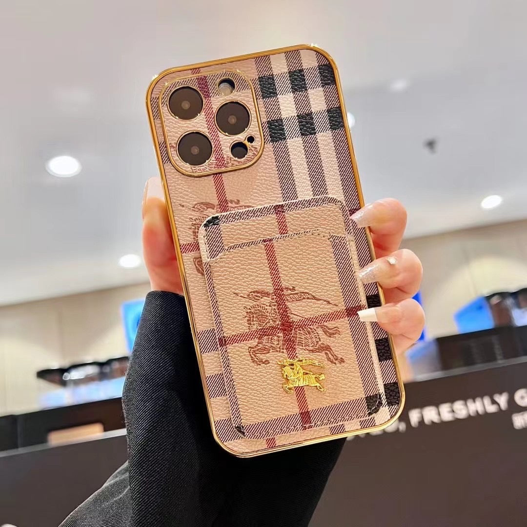 Custodia per telefono alla moda dorata per iPhone