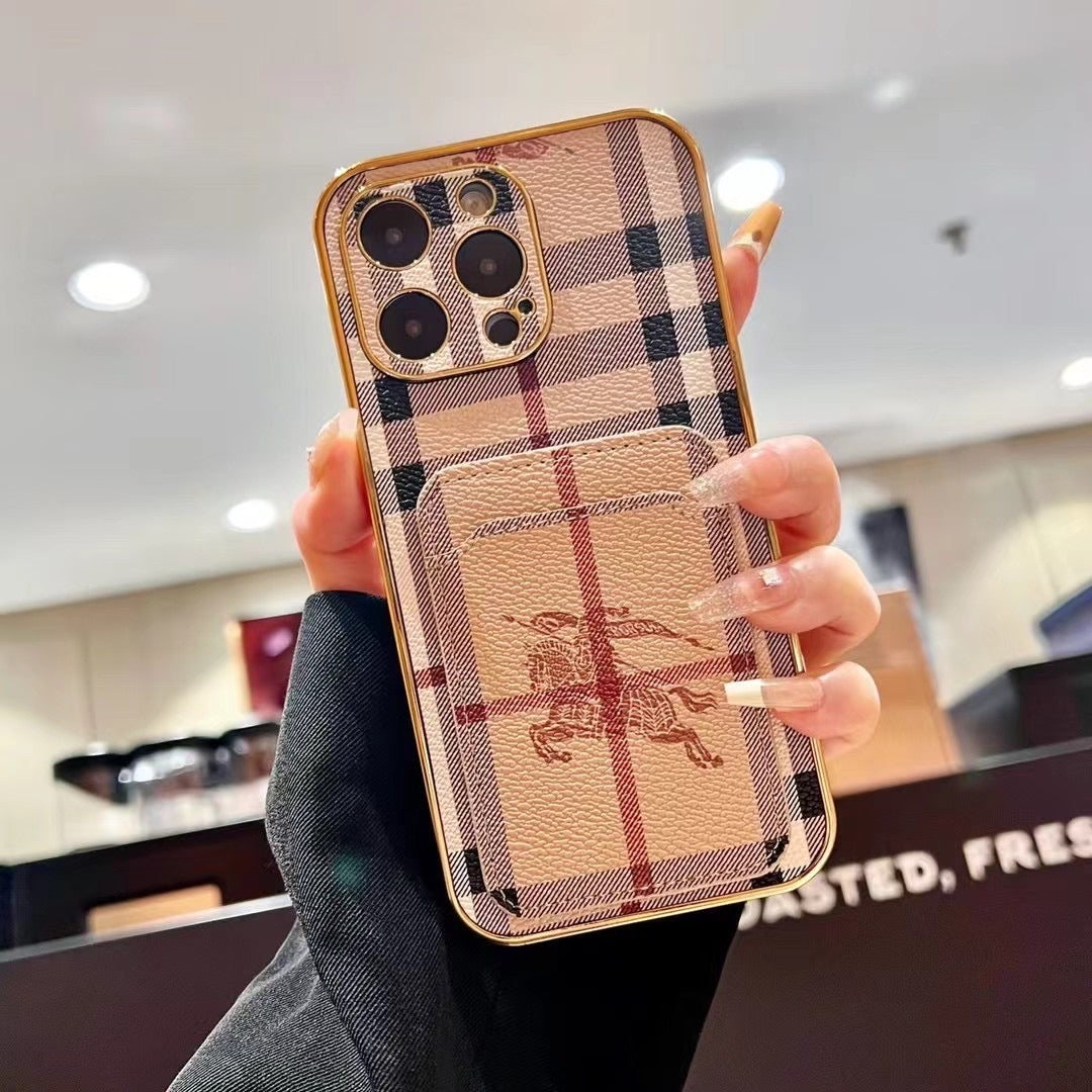 Custodia per telefono alla moda dorata per iPhone