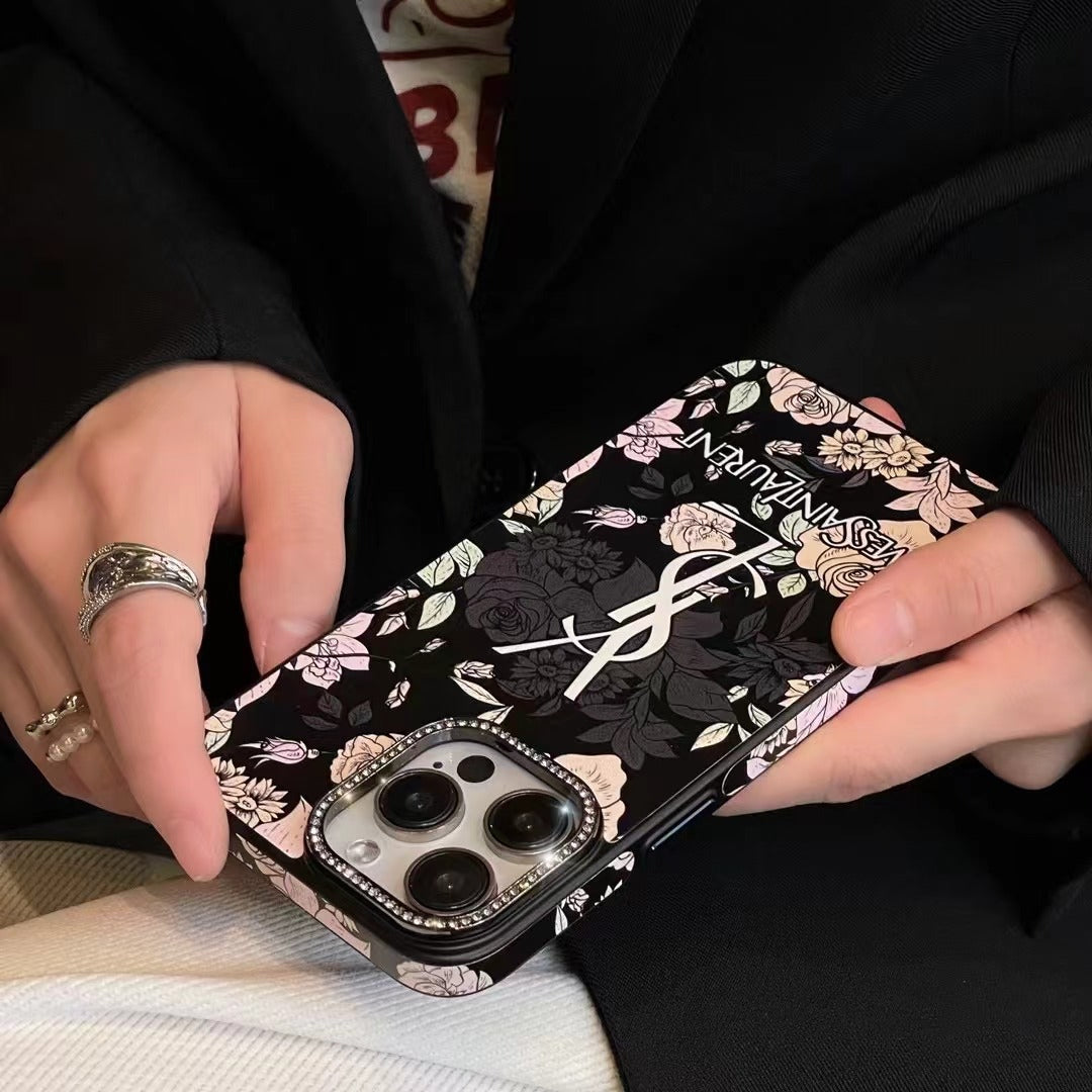 Custodia per telefono con design floreale per iPhone