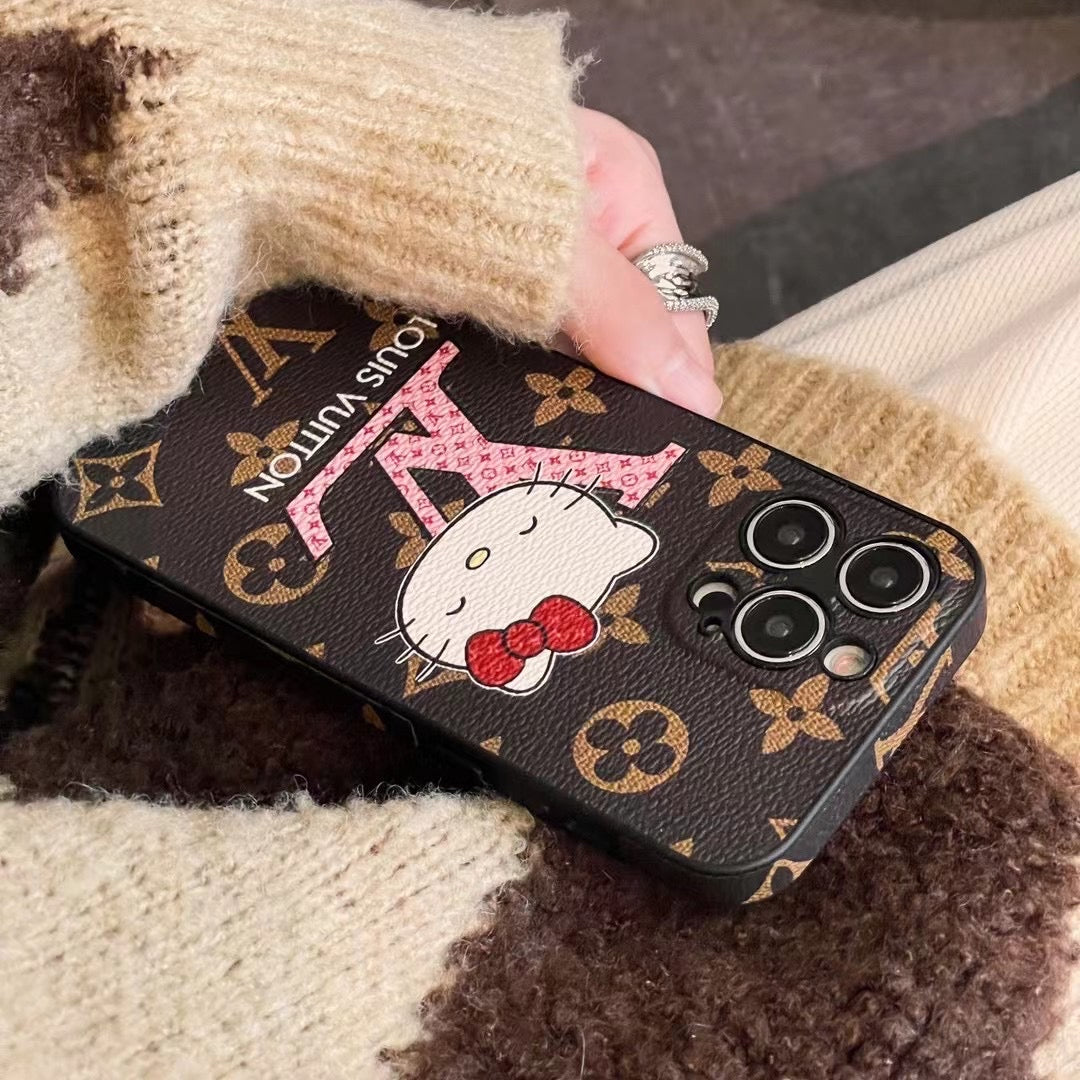 Custodia per telefono alla moda con motivo a cartoni animati per iPhone