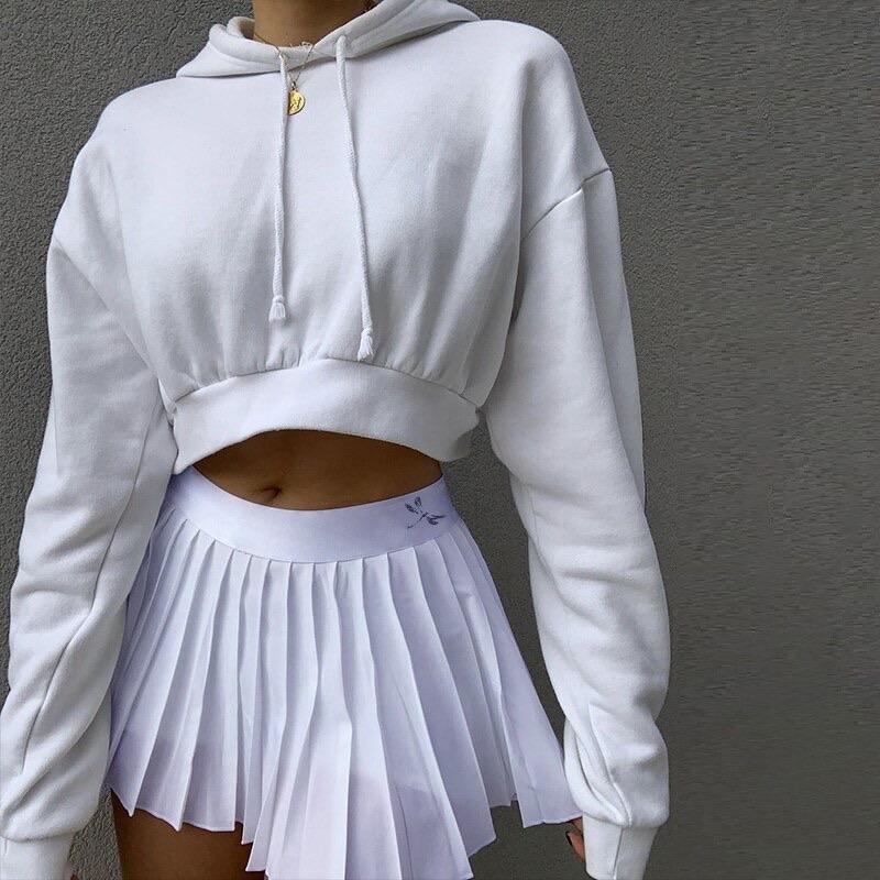 Gonna da tennis plissettata "Dragonfly" in bianco