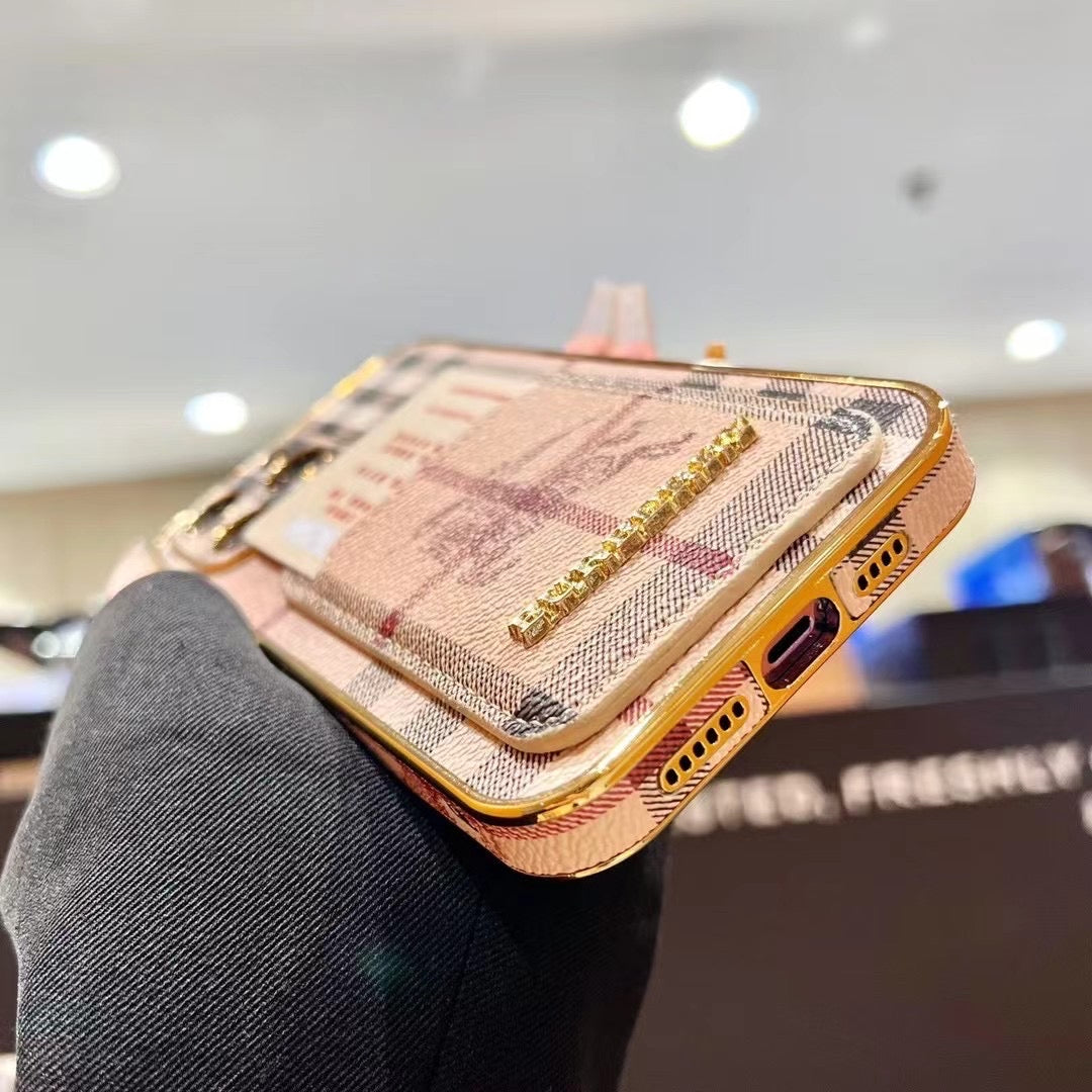 Custodia per telefono alla moda dorata per iPhone