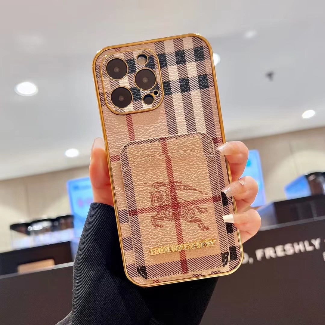 Custodia per telefono alla moda dorata per iPhone