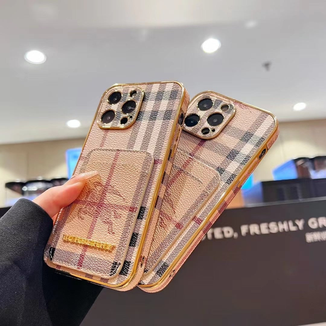 Custodia per telefono alla moda dorata per iPhone
