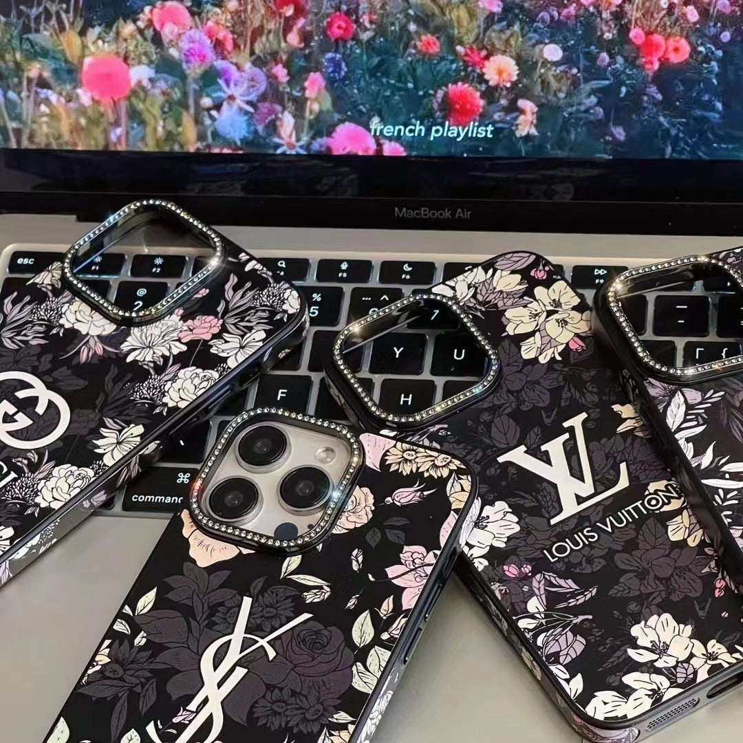 Custodia per telefono con design floreale per iPhone