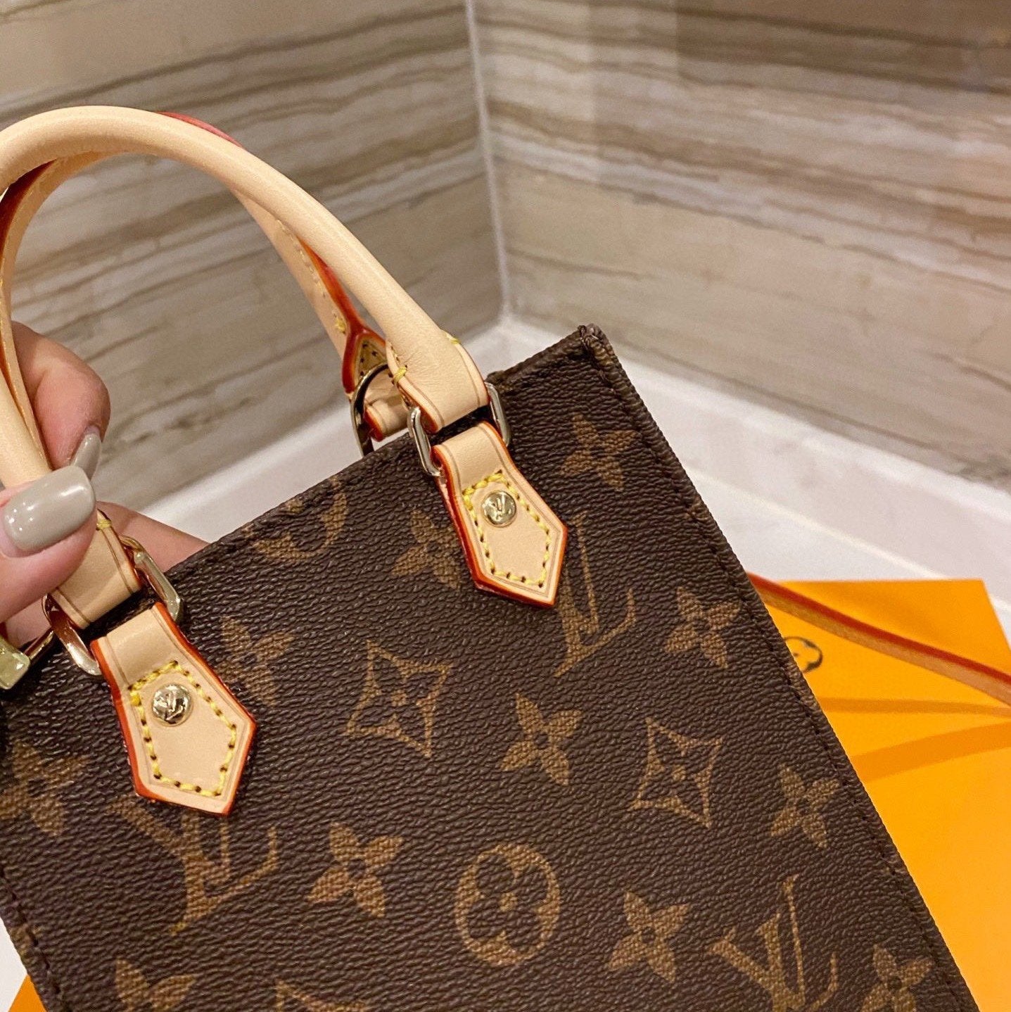 Mini borsa tote marrone