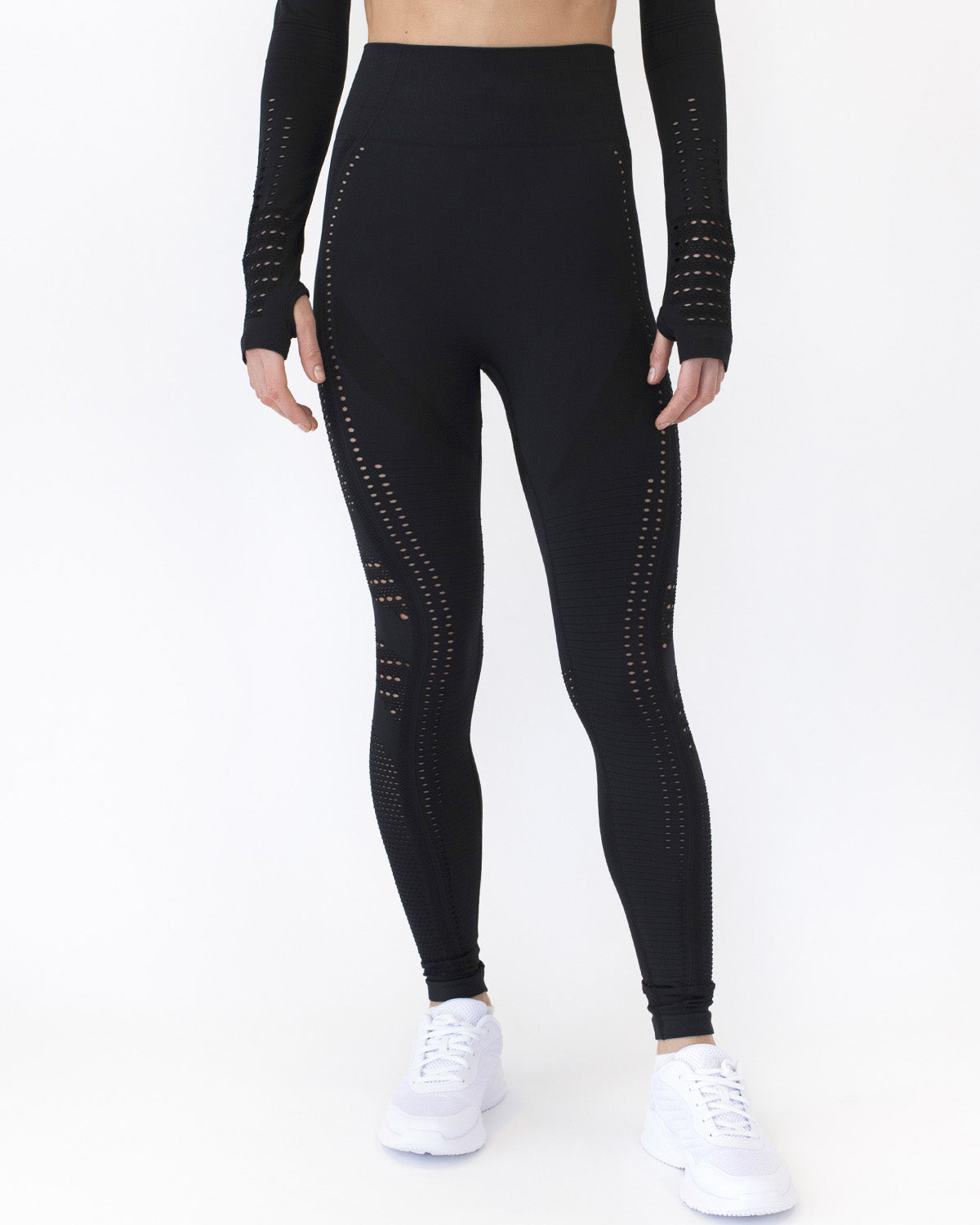 Leggings senza cuciture Gracey Hollow Out - Nero