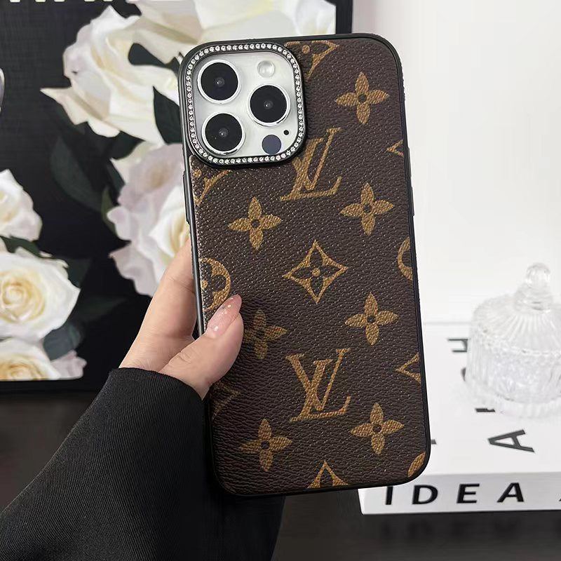 Custodia per telefono con design glitterato per iPhone