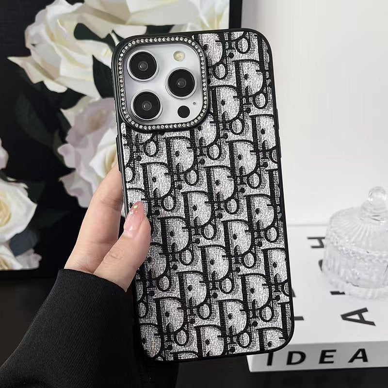 Custodia per telefono con design glitterato per iPhone