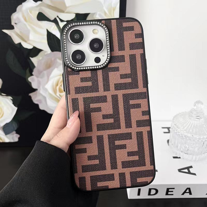 Custodia per telefono con design glitterato per iPhone