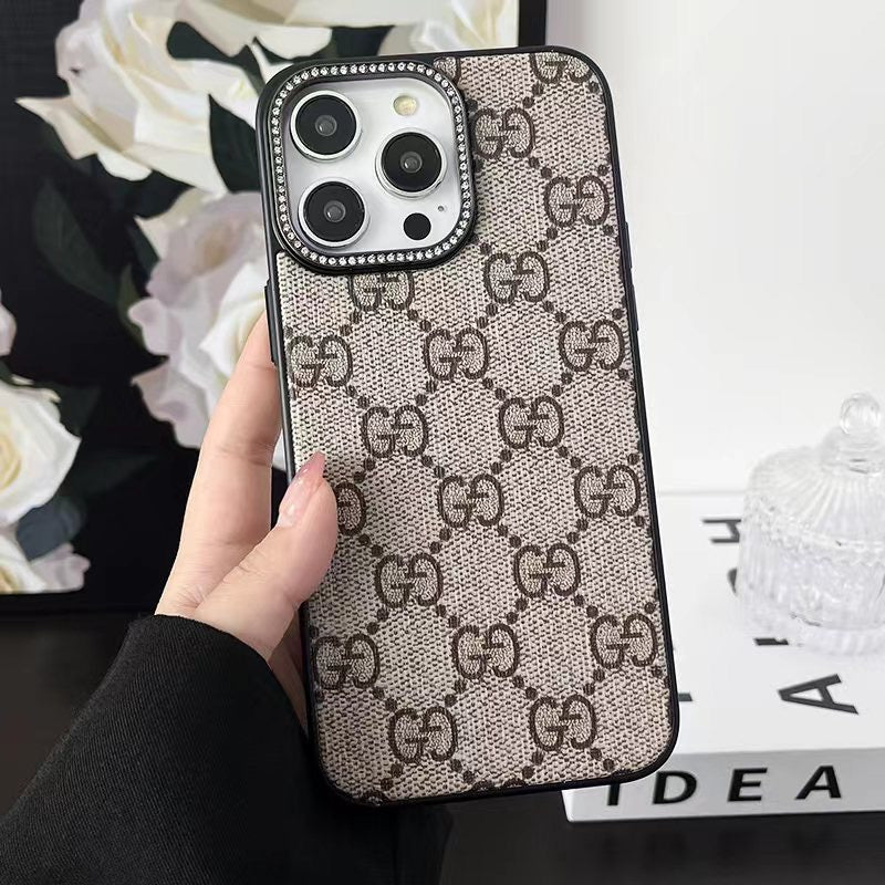 Custodia per telefono con design glitterato per iPhone