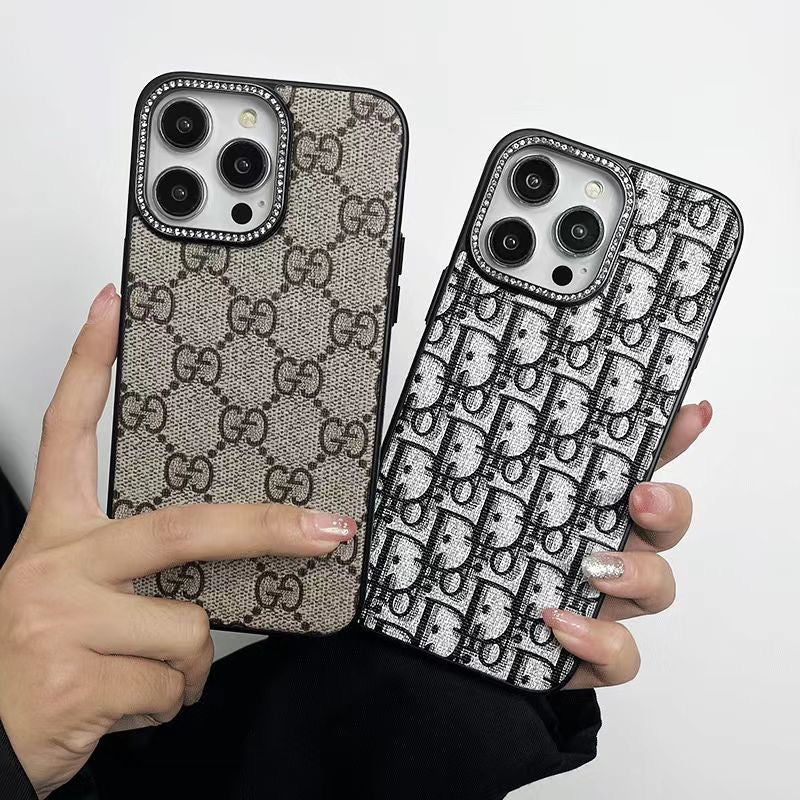 Custodia per telefono con design glitterato per iPhone