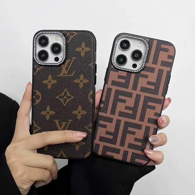 Custodia per telefono con design glitterato per iPhone