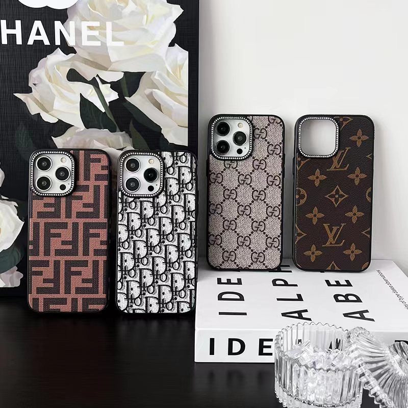 Custodia per telefono con design glitterato per iPhone