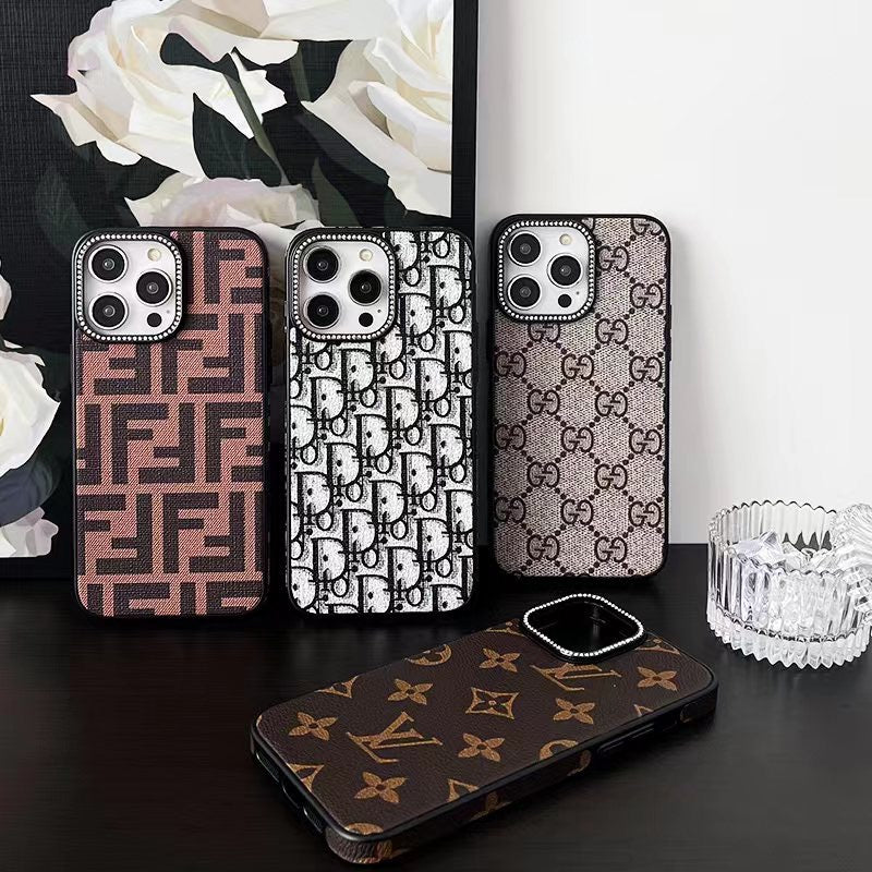 Custodia per telefono con design glitterato per iPhone