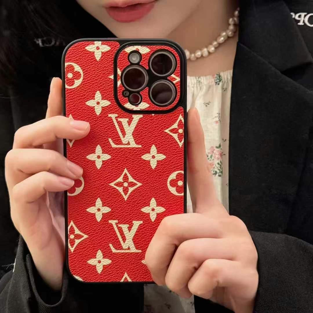 Custodia per telefono in stile rosso completo per iPhone