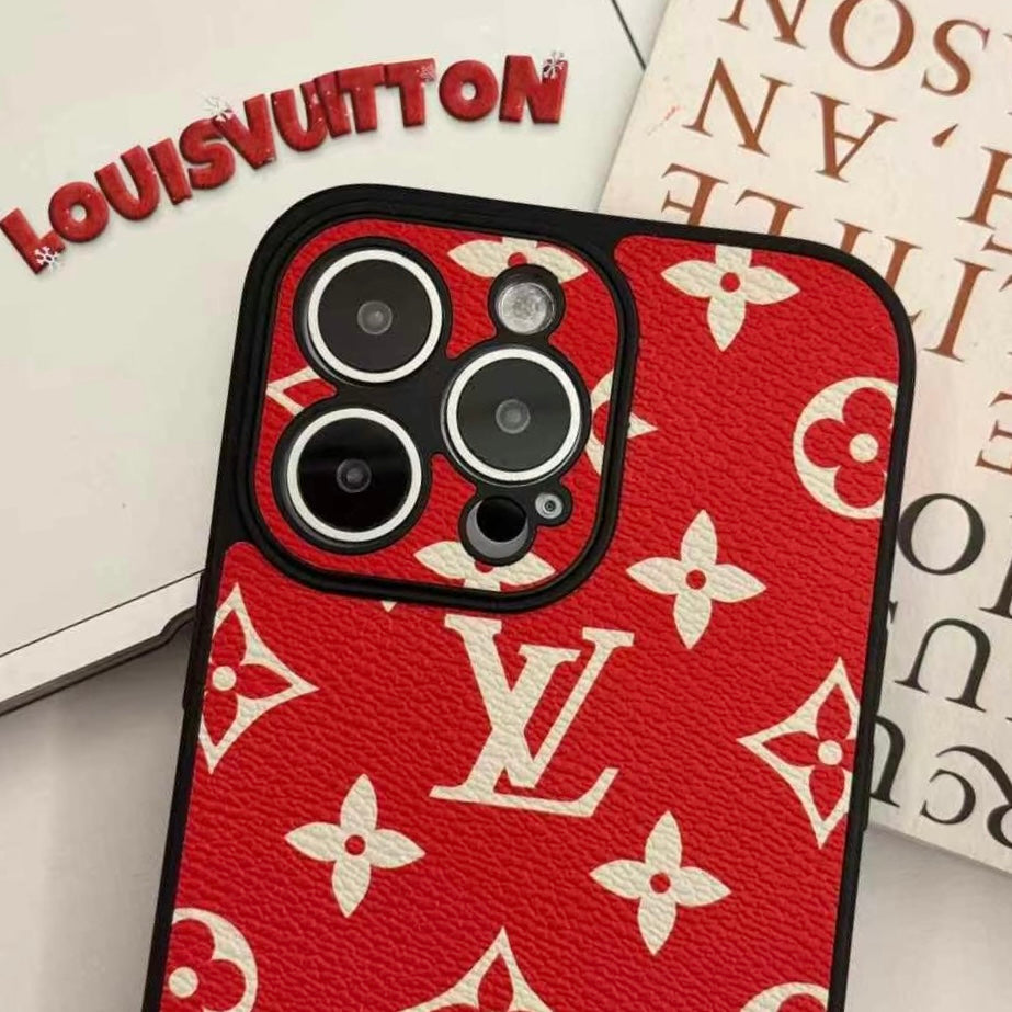 Custodia per telefono in stile rosso completo per iPhone
