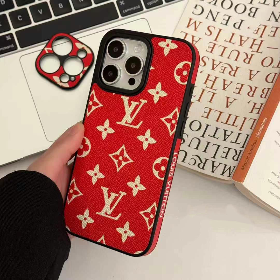 Custodia per telefono in stile rosso completo per iPhone