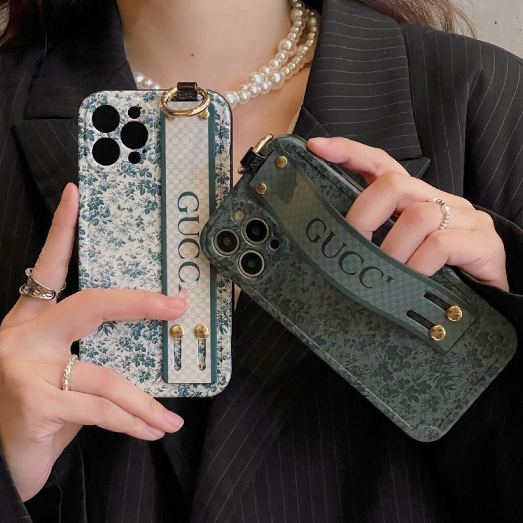 Custodia per telefono verde satinato per iPhone