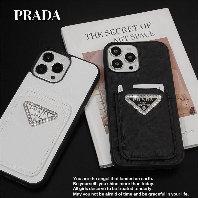 Custodia per telefono con motivo triangolare a diamante per iPhone