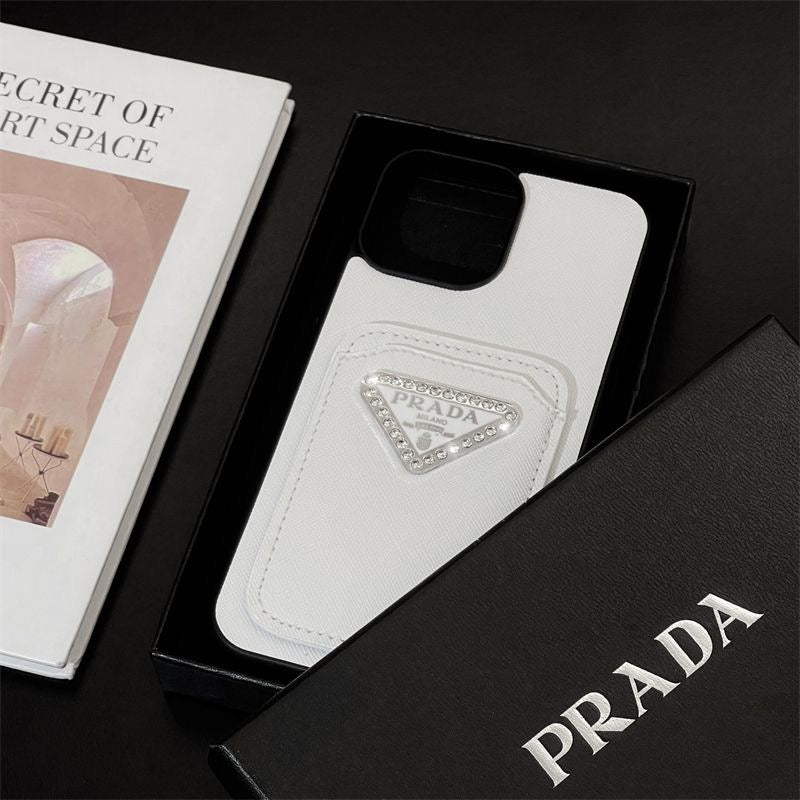 Custodia per telefono con motivo triangolare a diamante per iPhone