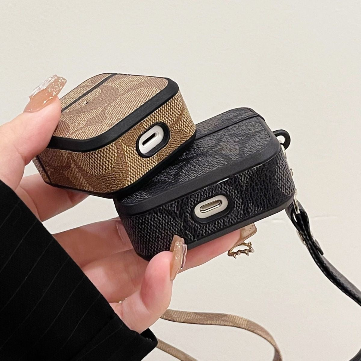 Custodia AirPods di qualità marrone