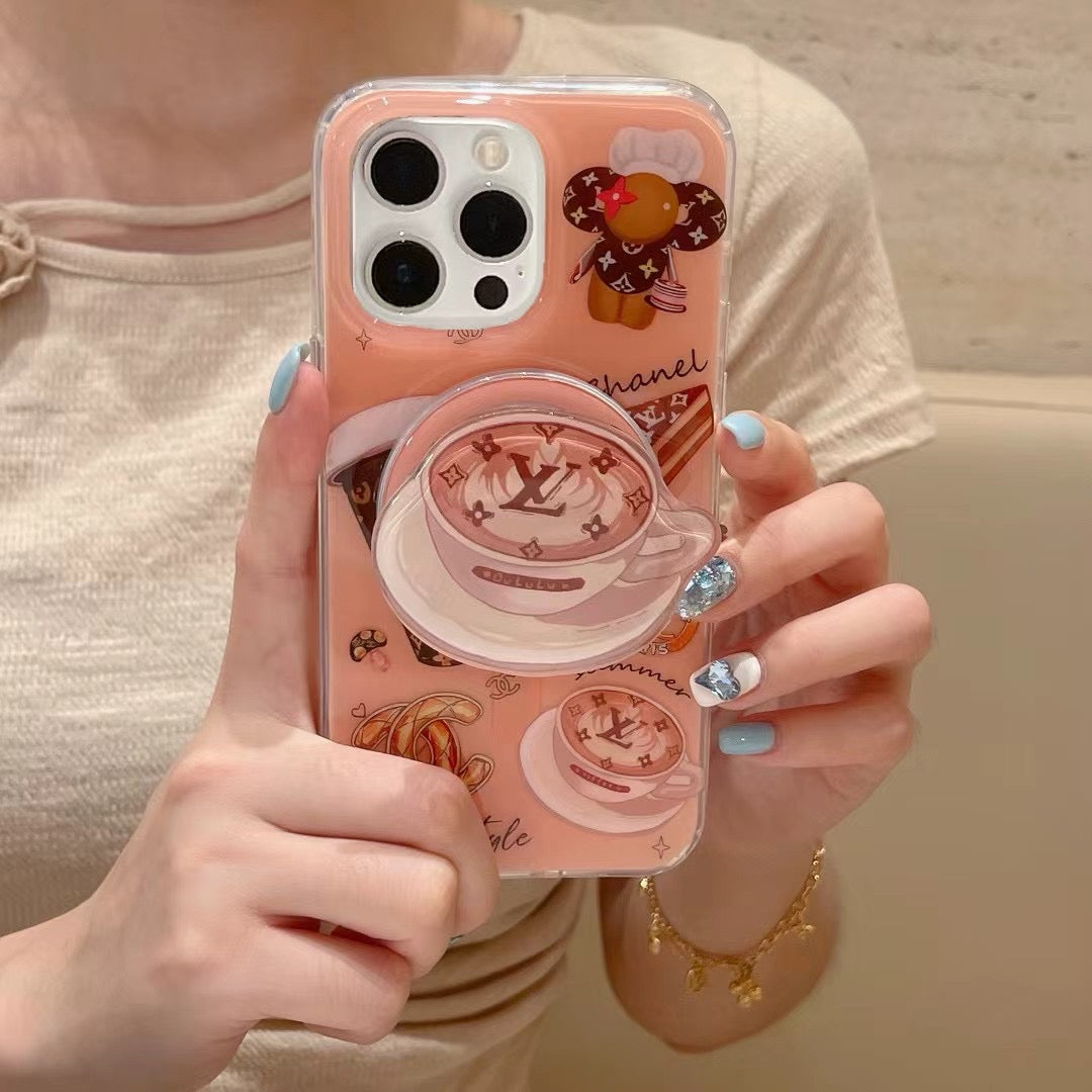 Custodia magnetica per telefono con supporto a forma di cartone animato per iPhone