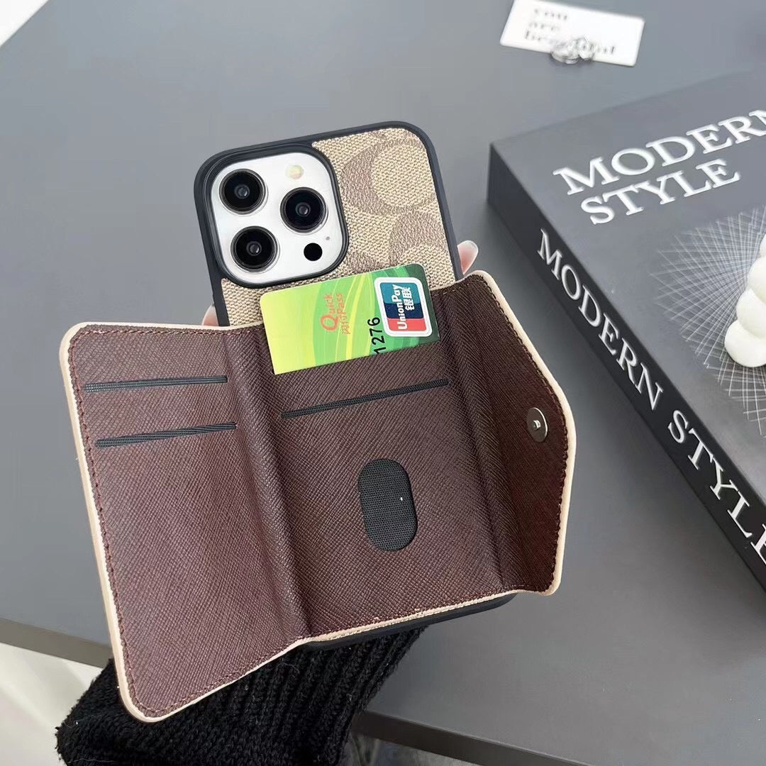 Custodia in pelle per iPhone con moneta