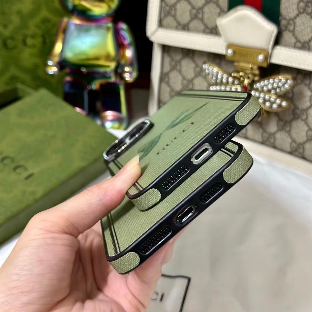Custodia per telefono con brillantini verdi per iPhone