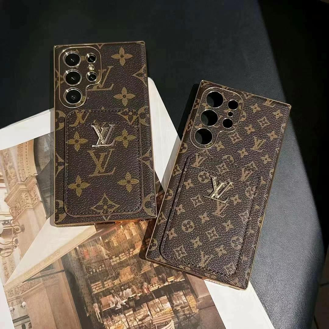 Étui porte-cartes marron pour Samsung