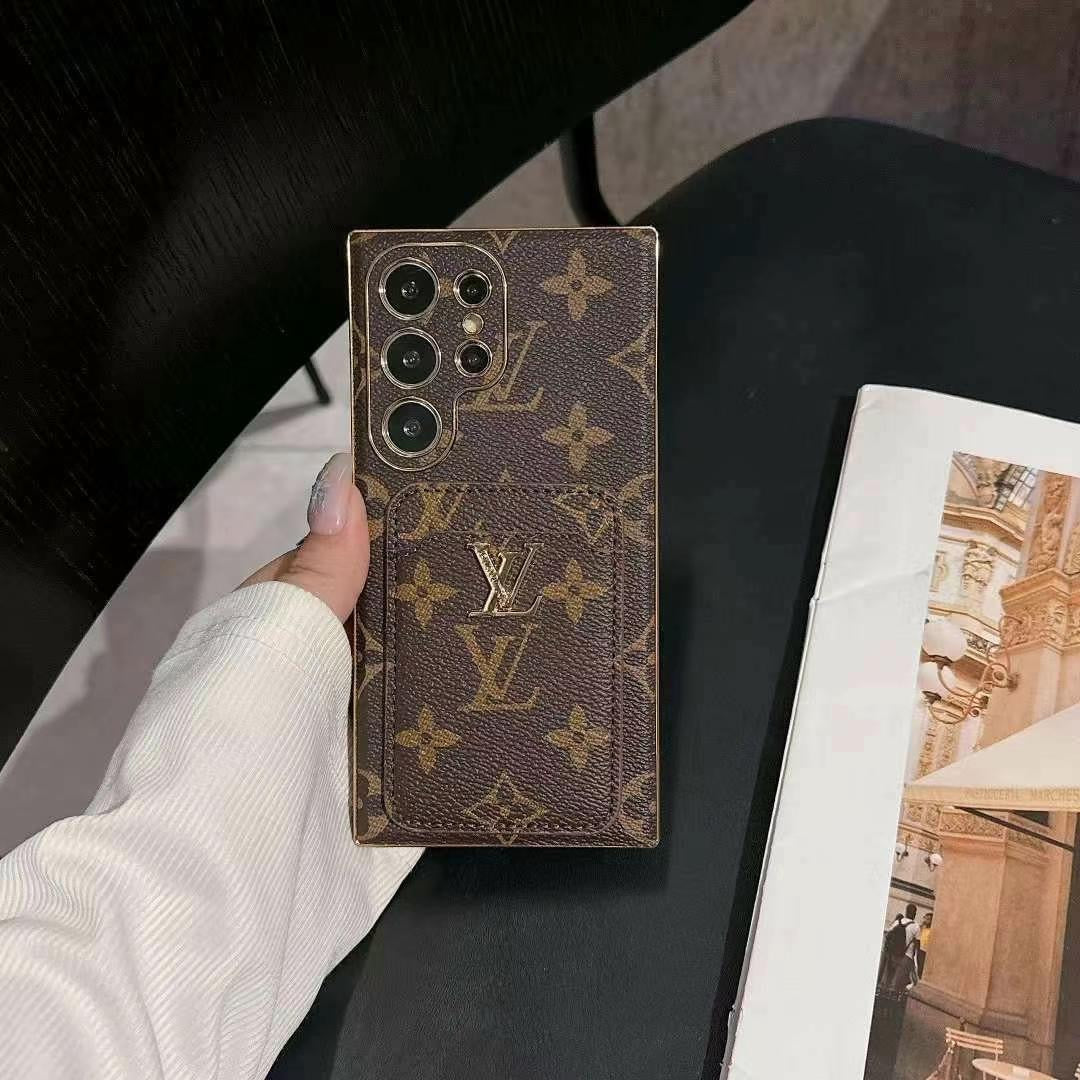 Étui porte-cartes marron pour Samsung