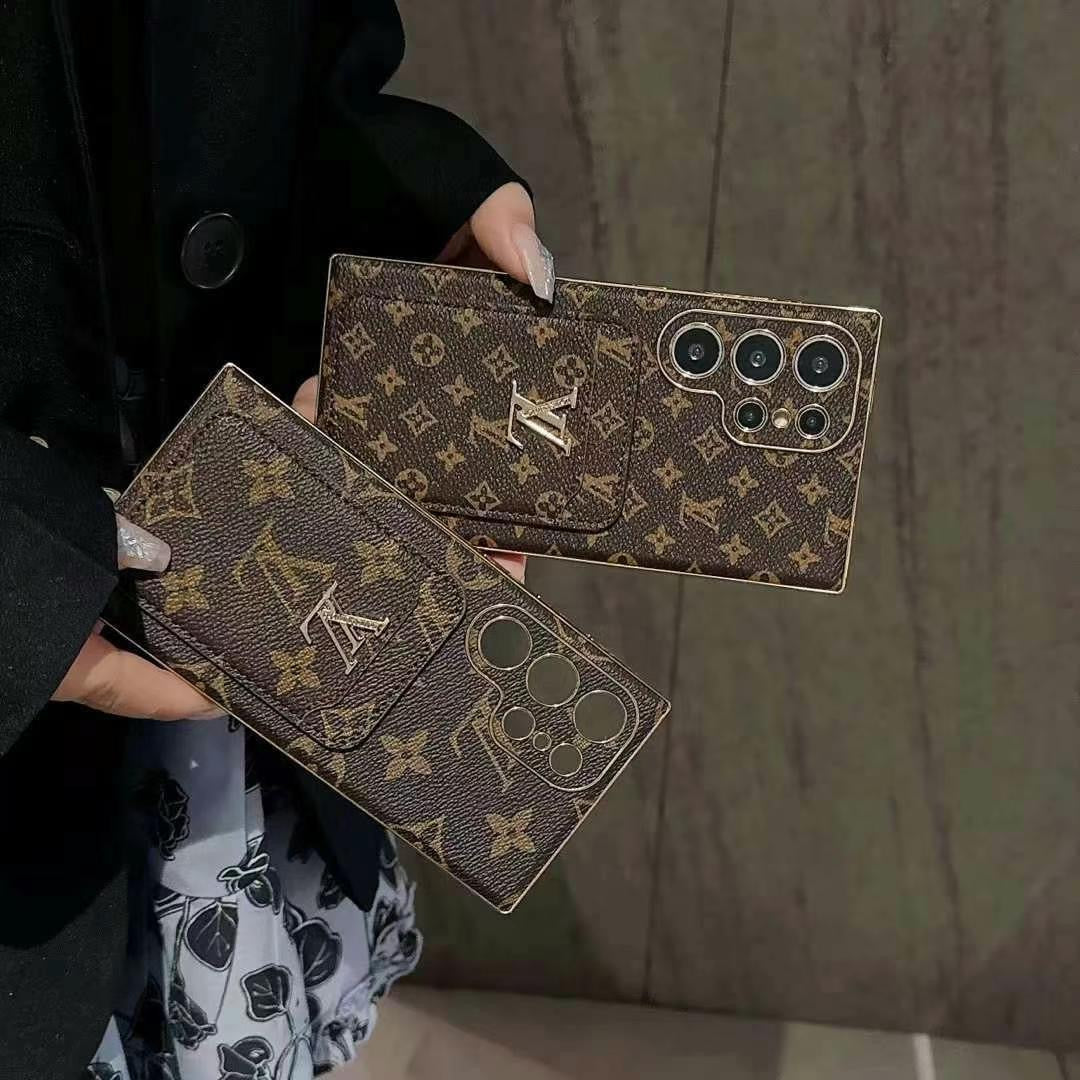 Étui porte-cartes marron pour Samsung