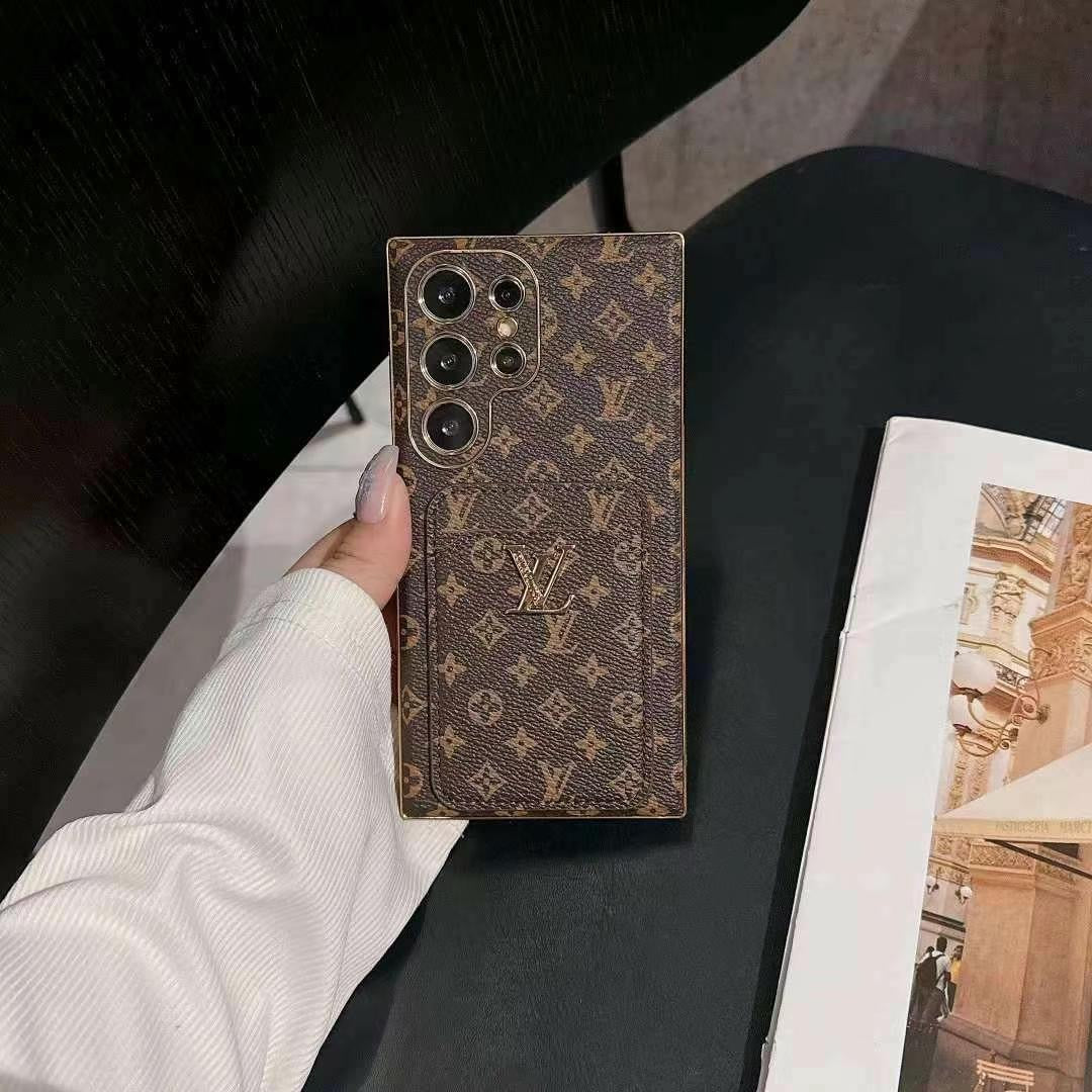Étui porte-cartes marron pour Samsung