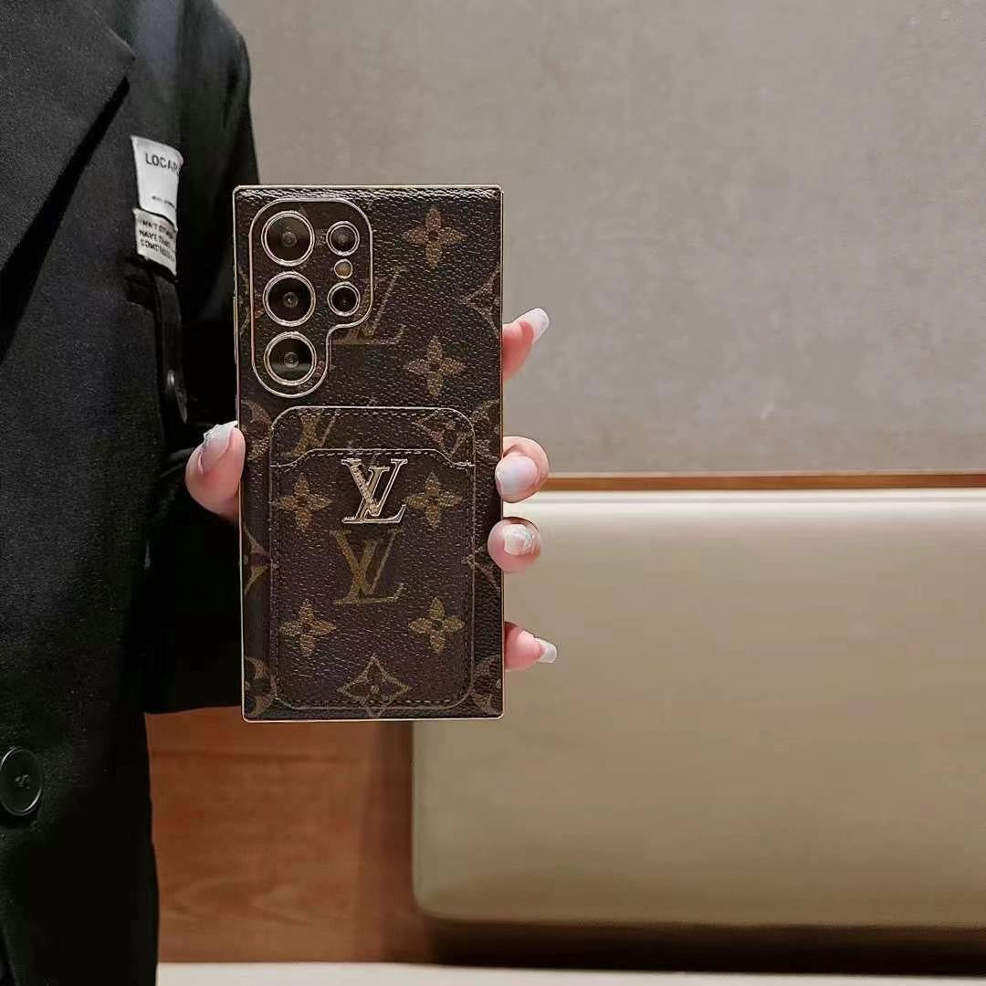 Étui porte-cartes marron pour Samsung