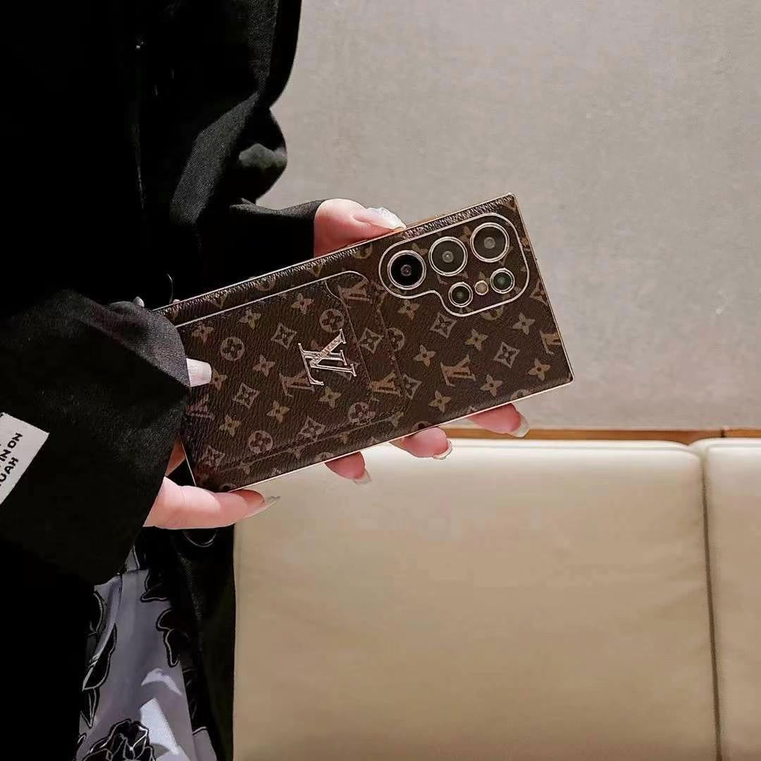 Étui porte-cartes marron pour Samsung