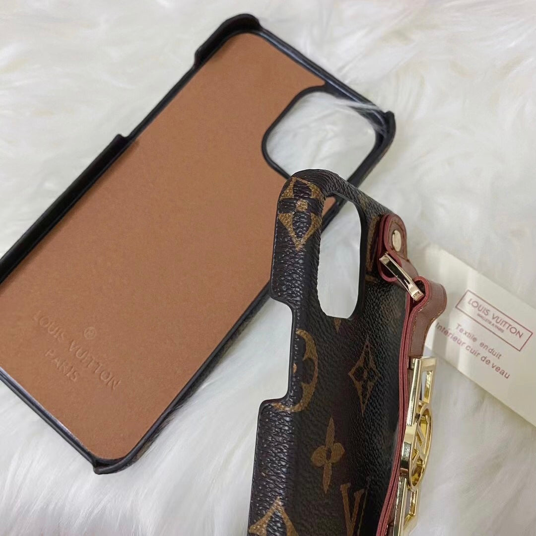 Custodia classica marrone per iPhone