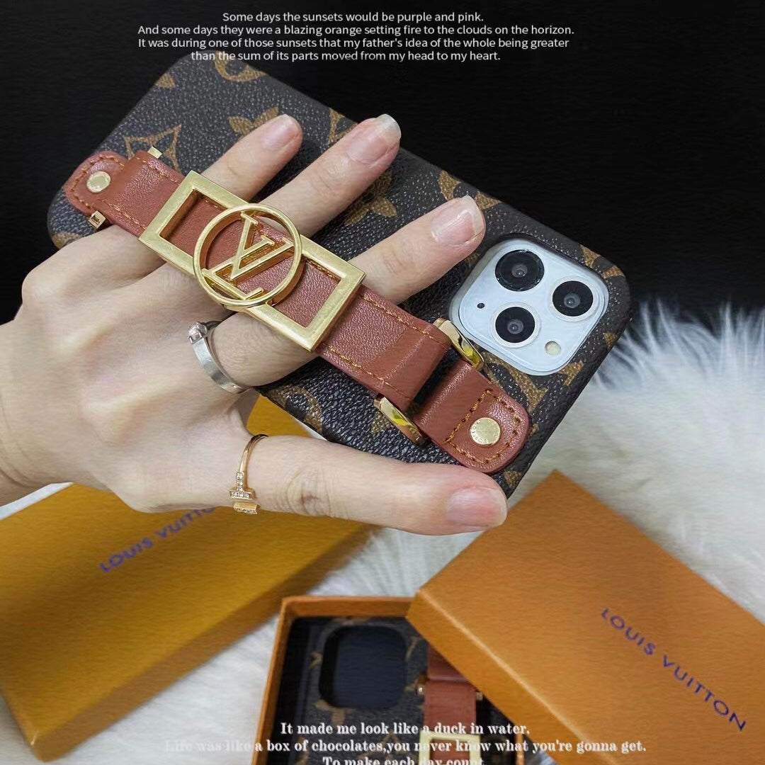 Custodia classica marrone per iPhone