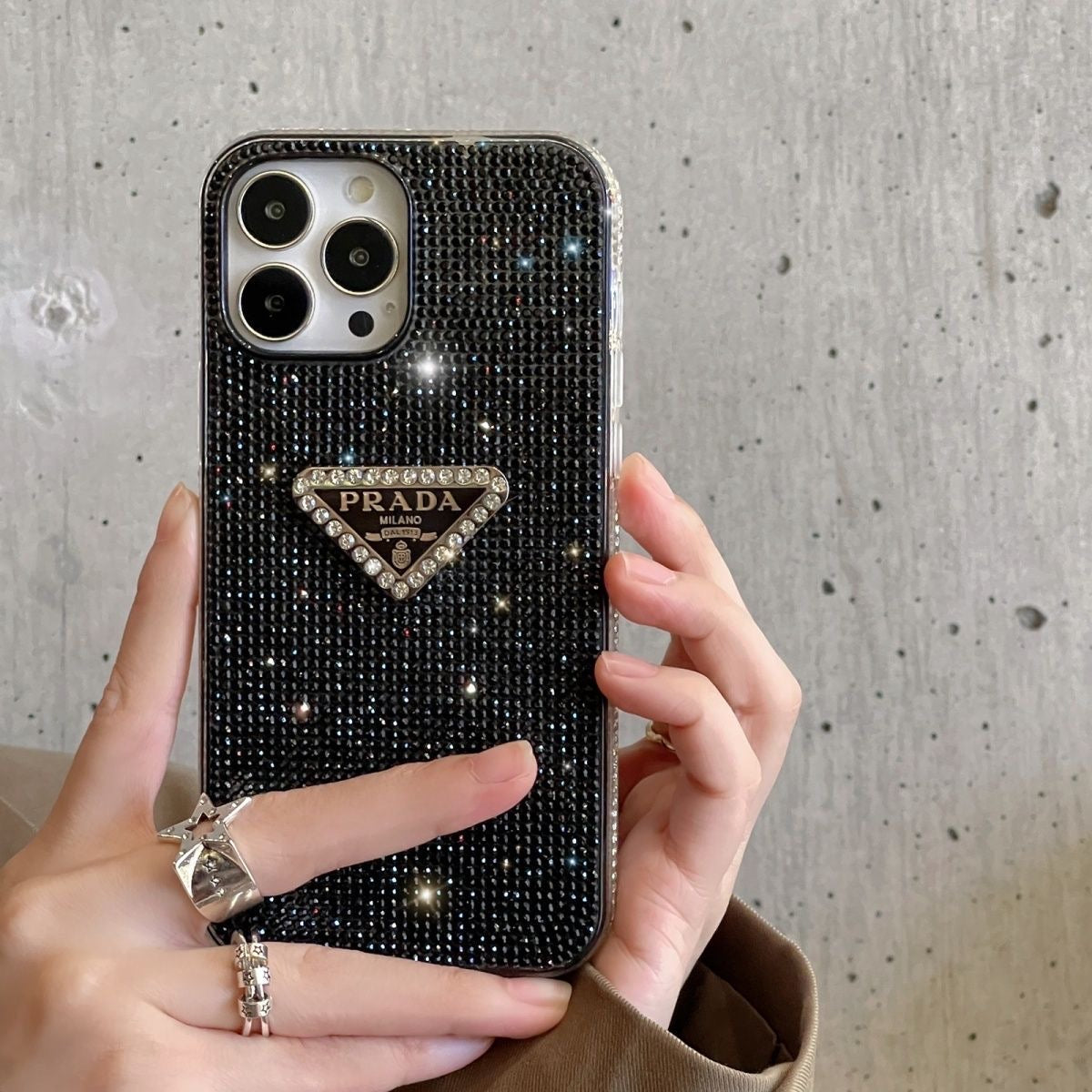 Custodia per iPhone con motivo a diamante