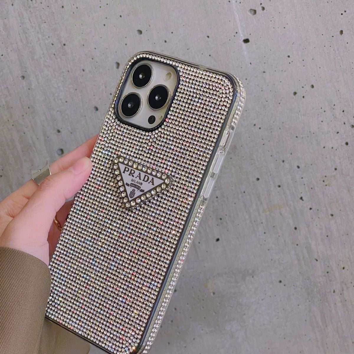 Custodia per iPhone con motivo a diamante