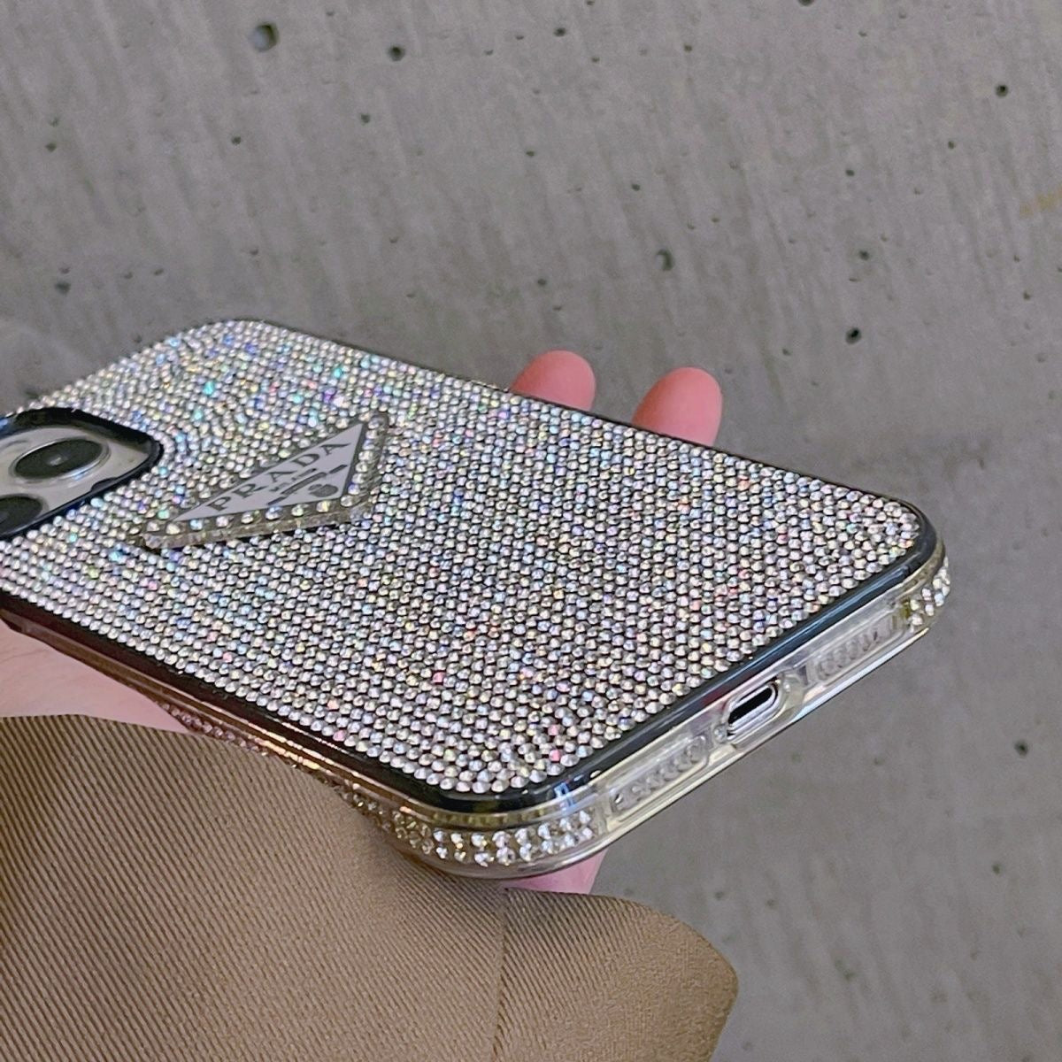 Custodia per iPhone con motivo a diamante