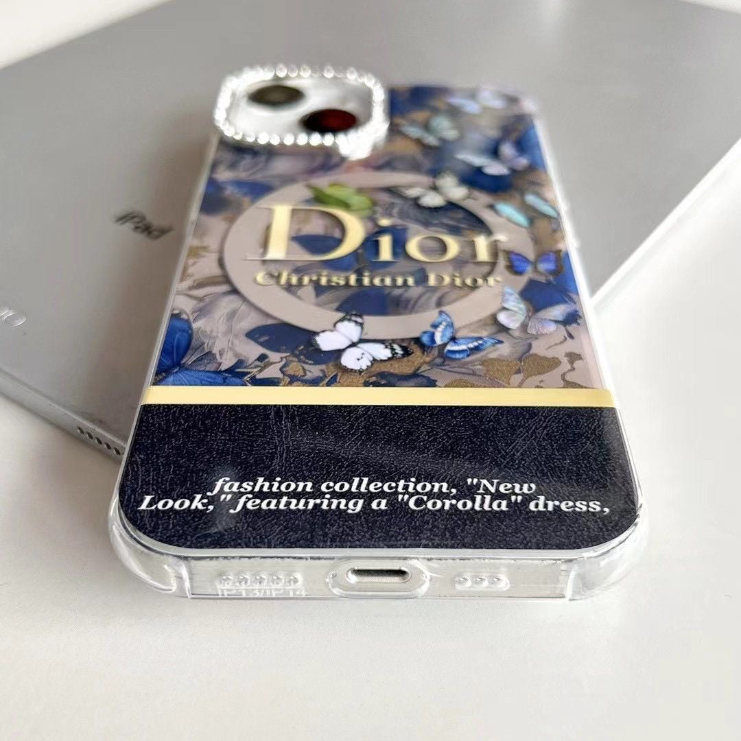 Custodia per telefono con design MagSafe blu per iPhone